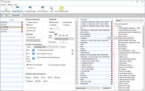 Finestra principale STConverter con settaggi per aggiornare file excel, CSV ed Ascii Testo.